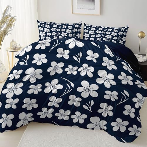 Bettbezug Dunkelblau Doppelseitig Reversibel mit Reißverschluss Eckband, Japanisch Schlicht Blume Mikrofaser Bettwäsche Set Atmungsaktiv Reißfest, 240 x 220 cm Bettbezug Pflegeleicht Schlafzimmer Bettbezug Dunkelblau Doppelseitig Reversibel mit Reißverschluss Eckband, Japanisch Schlicht Blume Mikrofaser Bettwäsche Set Atmungsaktiv Reißfest, 240 x 220 cm Bettbezug Pflegeleicht Schlafzimmer von Allgemein