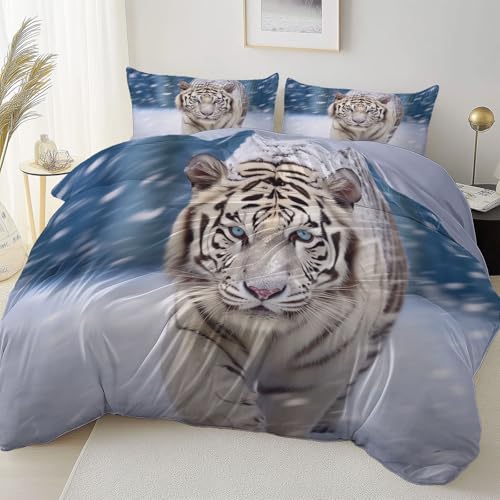 Bettbezug Grau Doppelseitig Reversibel mit Reißverschluss Eckband, Tier Tiger Schnee Mikrofaser Bettwäsche Set Atmungsaktiv Reißfest, 155 x 220 cm Bettbezug Pflegeleicht Schlafzimmer Bettbezug Grau Doppelseitig Reversibel mit Reißverschluss Eckband, Tier Tiger Schnee Mikrofaser Bettwäsche Set Atmungsaktiv Reißfest, 155 x 220 cm Bettbezug Pflegeleicht Schlafzimmer von Allgemein