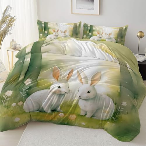 Bettbezug Hellgrün Doppelseitig Reversibel mit Reißverschluss Eckband, Tier Traum Kaninchen Mikrofaser Bettwäsche Set Atmungsaktiv Reißfest, 135 x 200 cm Bettbezug Pflegeleicht Schlafzimmer Bettbezug Hellgrün Doppelseitig Reversibel mit Reißverschluss Eckband, Tier Traum Kaninchen Mikrofaser Bettwäsche Set Atmungsaktiv Reißfest, 135 x 200 cm Bettbezug Pflegeleicht Schlafzimmer von Allgemein