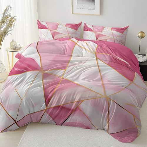 Bettbezug Rosa Doppelseitig Reversibel mit Reißverschluss Eckband, Schlicht Abstrakt Marmorlinien Mikrofaser Bettwäsche Set Atmungsaktiv Reißfest, 135 x 200 cm Bettbezug Pflegeleicht Schlafzimmer Bettbezug Rosa Doppelseitig Reversibel mit Reißverschluss Eckband, Schlicht Abstrakt Marmorlinien Mikrofaser Bettwäsche Set Atmungsaktiv Reißfest, 135 x 200 cm Bettbezug Pflegeleicht Schlafzimmer von Allgemein