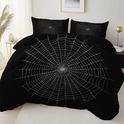 Bettbezug Schwarz Doppelseitig Reversibel mit Reißverschluss Eckband, Schlicht Fotografie Spinnennetz Mikrofaser Bettwäsche Set Atmungsaktiv Reißfest, 135 x 200 cm Bettbezug Pflegeleicht Schlafzimmer Bettbezug Schwarz Doppelseitig Reversibel mit Reißverschluss Eckband, Schlicht Fotografie Spinnennetz Mikrofaser Bettwäsche Set Atmungsaktiv Reißfest, 135 x 200 cm Bettbezug Pflegeleicht Schlafzimmer von Allgemein