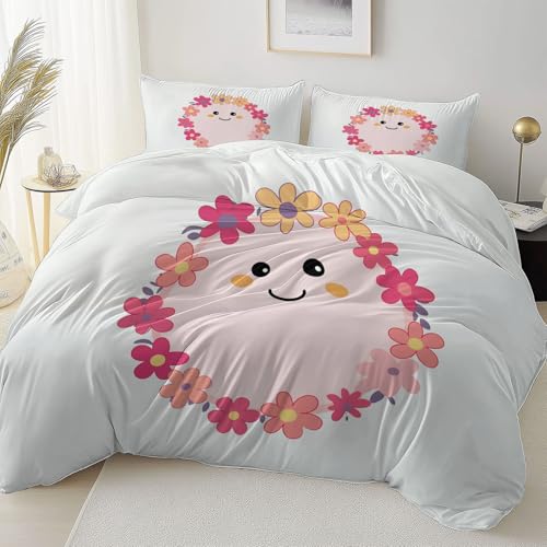 Bettbezug Weiß Doppelseitig Reversibel mit Reißverschluss Eckband, Cartoon Süß Kranz Mikrofaser Bettwäsche Set Atmungsaktiv Reißfest, 135 x 200 cm Bettbezug Pflegeleicht Schlafzimmer Bettbezug Weiß Doppelseitig Reversibel mit Reißverschluss Eckband, Cartoon Süß Kranz Mikrofaser Bettwäsche Set Atmungsaktiv Reißfest, 135 x 200 cm Bettbezug Pflegeleicht Schlafzimmer von Allgemein