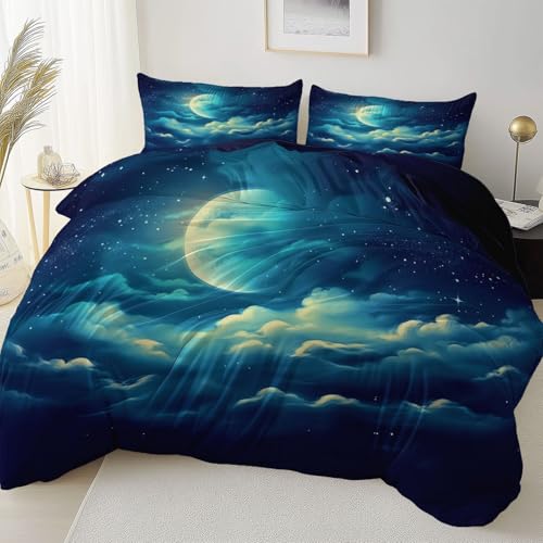 Dunkel Doppelseitig Bettbezug Pflegeleicht Atmungsaktiv, Fantasie Wolken Mond Thema Bettwäsche für Jugendliche Erwachsene, 180 x 200 cm Bettbezug Mit Reißverschluss Einfaches Be- und Entladen Dunkel Doppelseitig Bettbezug Pflegeleicht Atmungsaktiv, Fantasie Wolken Mond Thema Bettwäsche für Jugendliche Erwachsene, 180 x 200 cm Bettbezug Mit Reißverschluss Einfaches Be- und Entladen von Allgemein