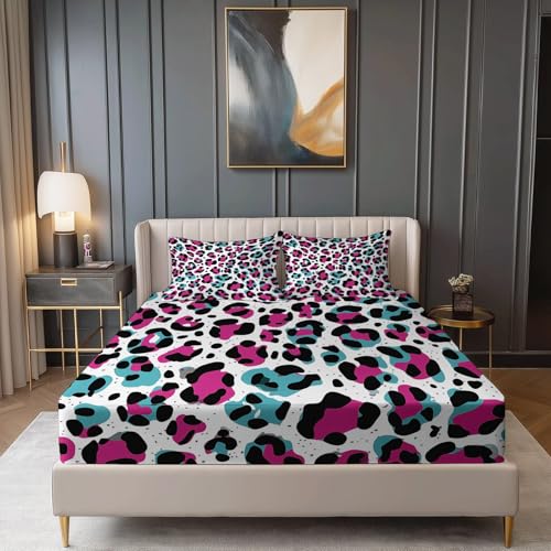 Mikrofaser Spannbetttuch 160 x 200 cm Weiche Anti-Falten, Abstrakt Design Leopardenmuster Spannbettlaken Mit Tiefe Tasche Nicht Leicht zu Verblassen, Rot Weiß Spannbetttuch Reißfestigkeit Mikrofaser Spannbetttuch 160 x 200 cm Weiche Anti-Falten, Abstrakt Design Leopardenmuster Spannbettlaken Mit Tiefe Tasche Nicht Leicht zu Verblassen, Rot Weiß Spannbetttuch Reißfestigkeit von Allgemein