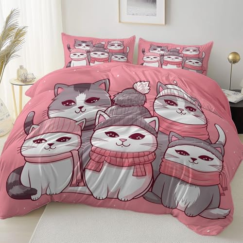 Rosa Doppelseitig Bettbezug Pflegeleicht Atmungsaktiv, Tier Cartoon Kätzchen Thema Bettwäsche für Jugendliche Erwachsene, 200 x 200 cm Bettbezug Mit Reißverschluss Einfaches Be- und Entladen Rosa Doppelseitig Bettbezug Pflegeleicht Atmungsaktiv, Tier Cartoon Kätzchen Thema Bettwäsche für Jugendliche Erwachsene, 200 x 200 cm Bettbezug Mit Reißverschluss Einfaches Be- und Entladen von Allgemein