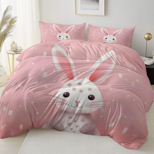 Rosa Reversibel Bettbezug Nicht Leicht Verblassen Pflegeleicht, Cartoon Tier Kaninchen Mikrofaser Bettbezug Mit Reißverschluss Weich Bügelfrei, 135 x 200 cm Bettwäsche Set Dauerhaft Rosa Reversibel Bettbezug Nicht Leicht Verblassen Pflegeleicht, Cartoon Tier Kaninchen Mikrofaser Bettbezug Mit Reißverschluss Weich Bügelfrei, 135 x 200 cm Bettwäsche Set Dauerhaft von Allgemein