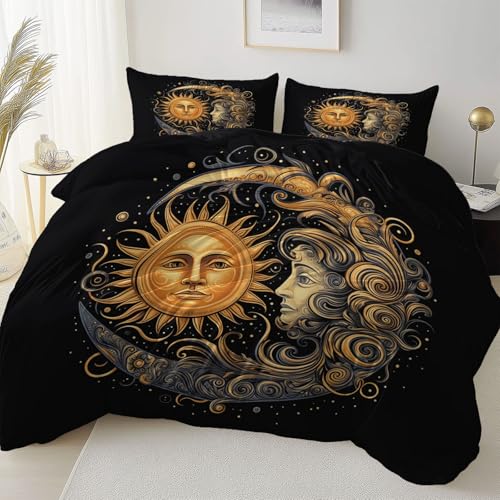 Schwarz Doppelseitig Bettbezug Pflegeleicht Atmungsaktiv, Abstrakt Fantasie Sonne Thema Bettwäsche für Jugendliche Erwachsene, 155 x 220 cm Bettbezug Mit Reißverschluss Einfaches Be- und Entladen Schwarz Doppelseitig Bettbezug Pflegeleicht Atmungsaktiv, Abstrakt Fantasie Sonne Thema Bettwäsche für Jugendliche Erwachsene, 155 x 220 cm Bettbezug Mit Reißverschluss Einfaches Be- und Entladen von Allgemein