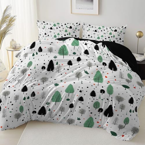 Schwarz Reversibel Bettbezug Nicht Leicht Verblassen Pflegeleicht, Einfach Süß Kleiner Baum Mikrofaser Bettbezug Mit Reißverschluss Weich Bügelfrei, 200 x 200 cm Bettwäsche Set Dauerhaft Schwarz Reversibel Bettbezug Nicht Leicht Verblassen Pflegeleicht, Einfach Süß Kleiner Baum Mikrofaser Bettbezug Mit Reißverschluss Weich Bügelfrei, 200 x 200 cm Bettwäsche Set Dauerhaft von Allgemein