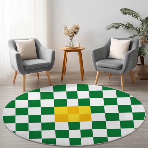 Weich Flanell Grün Weiß Runder Teppich Rutschfest Waschbar, Einfach Künstlerisch Kariert Runder Teppich für Kinder Flur Wohnzimmer Büro Schlafzimmer, Ø 120 cm Rund Teppiche Einweihungsgeschenk Weich Flanell Grün Weiß Runder Teppich Rutschfest Waschbar, Einfach Künstlerisch Kariert Runder Teppich für Kinder Flur Wohnzimmer Büro Schlafzimmer, Ø 120 cm Rund Teppiche Einweihungsgeschenk von Allgemein
