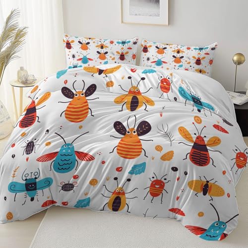 Weiß Doppelseitig Bettbezug Pflegeleicht Atmungsaktiv, Cartoon Süß Insekt Thema Bettwäsche für Jugendliche Erwachsene, 240 x 220 cm Bettbezug Mit Reißverschluss Einfaches Be- und Entladen Weiß Doppelseitig Bettbezug Pflegeleicht Atmungsaktiv, Cartoon Süß Insekt Thema Bettwäsche für Jugendliche Erwachsene, 240 x 220 cm Bettbezug Mit Reißverschluss Einfaches Be- und Entladen von Allgemein