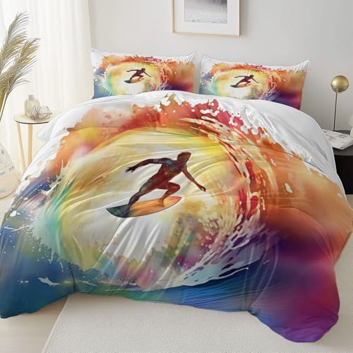 Weiß Reversibel Bettbezug Nicht Leicht Verblassen Pflegeleicht, Fantasie Malerei Surfen Mikrofaser Bettbezug Mit Reißverschluss Weich Bügelfrei, 135 x 200 cm Bettwäsche Set Dauerhaft Weiß Reversibel Bettbezug Nicht Leicht Verblassen Pflegeleicht, Fantasie Malerei Surfen Mikrofaser Bettbezug Mit Reißverschluss Weich Bügelfrei, 135 x 200 cm Bettwäsche Set Dauerhaft von Allgemein