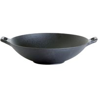 AllGrill Gusseisen-Wok mit zwei Griffen, rund, schwarz, 30 cm Durchmesser (mit Griffen Ø 37 cm) von Allgrill