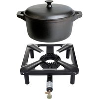 AllGrill Hockerkocher Gusseisen Topf 2 Griffen 2,7 l - Camping Freizeit - Profiköche von Allgrill