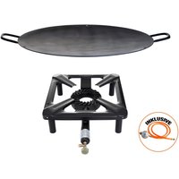 Hockerkocher-Set (klein) - ohne Zündsicherung - mit Eisen-Wok von Allgrill