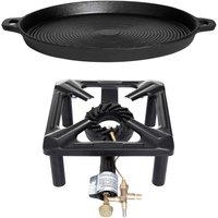 Hockerkocher mit Zündsicherung und Gusspfannen ø 35cm von Allgrill