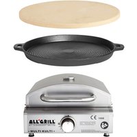 Multi-Kulti Set 1 inkl. Pizzastein und Gussgrillplatte von Allgrill