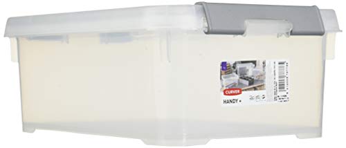 Allibert Aufbewahrungsbox Handy Plus mit Deckel 4L in Transparent/Silber, 29,5 x 19,5 x 11 cm von Allibert