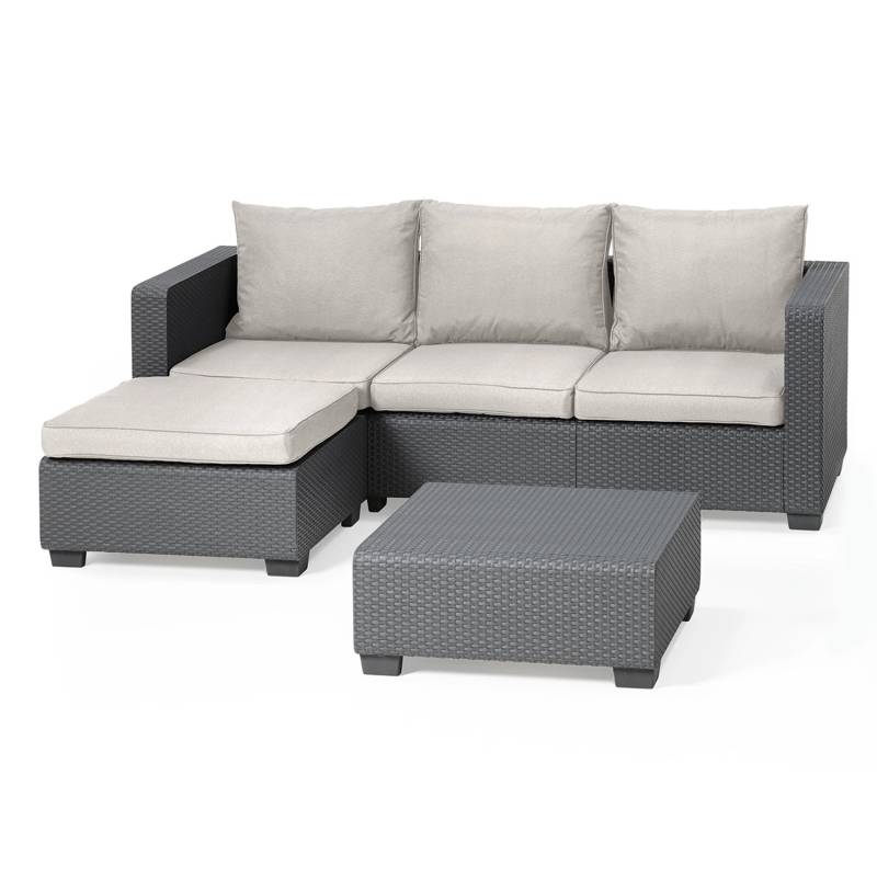 Allibert Salta 3-Sitzer Loungeset 3-teilig mit Hocker und Tisch Allibert Salta 3-Sitzer Loungeset 3-teilig mit Hocker und Tisch von Allibert