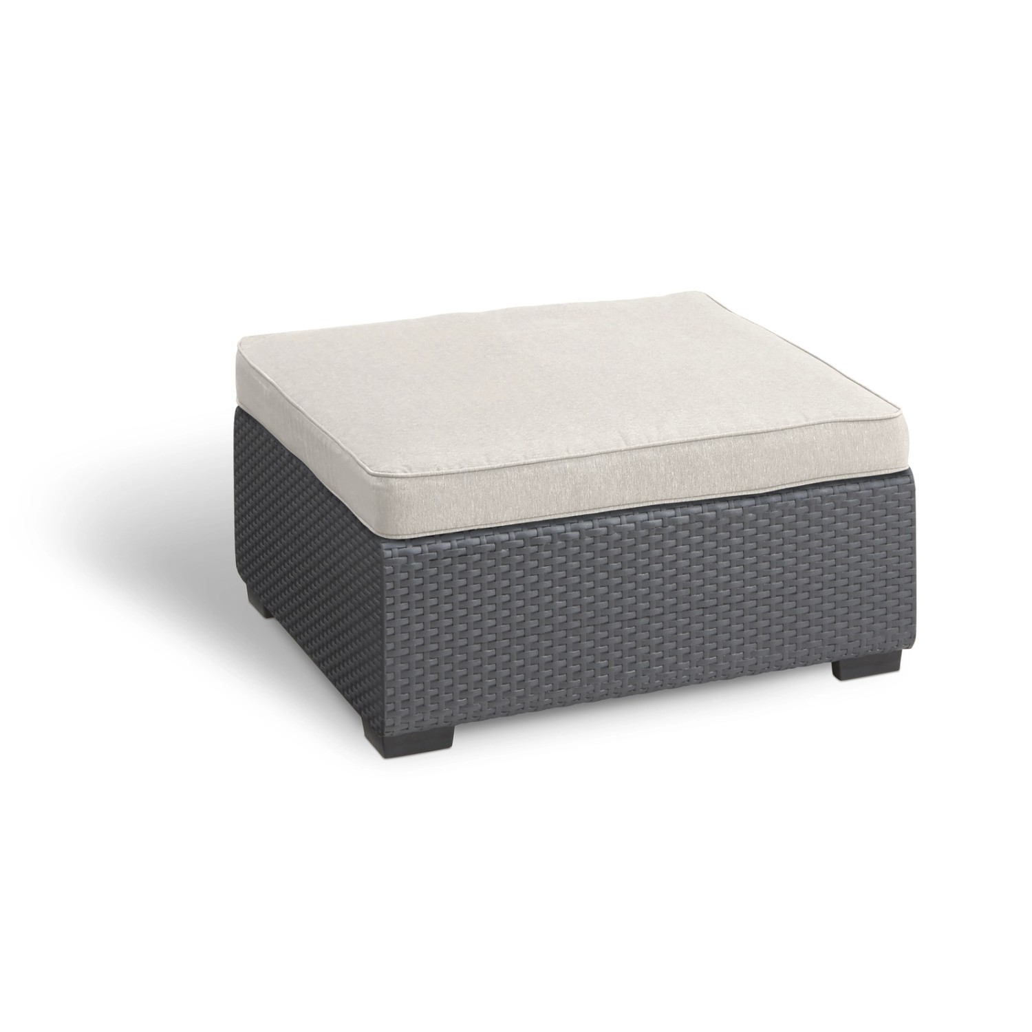 Allibert Salta Hocker Anthrazit mit Sand Kissen - Stilvoller Gartenhocker in Rattanoptik Allibert Salta Hocker Anthrazit mit Sand Kissen - Stilvoller Gartenhocker in Rattanoptik von Allibert