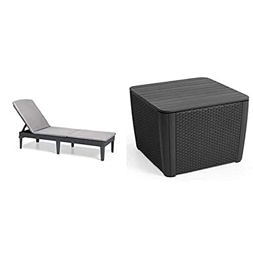 Allibert by Keter Sonnenliege Jaipur + Gartentisch Luzon Plus Flat Wicker von Allibert