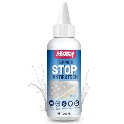AllisWay Teppich Stopper rutschfest, Kleber Rutschmatte Teppich, Badezimmer und Andere Szenen, Flüssige Antirutschmatte-200ml AllisWay Teppich Stopper rutschfest, Kleber Rutschmatte Teppich, Badezimmer und Andere Szenen, Flüssige Antirutschmatte-200ml von AllisWay