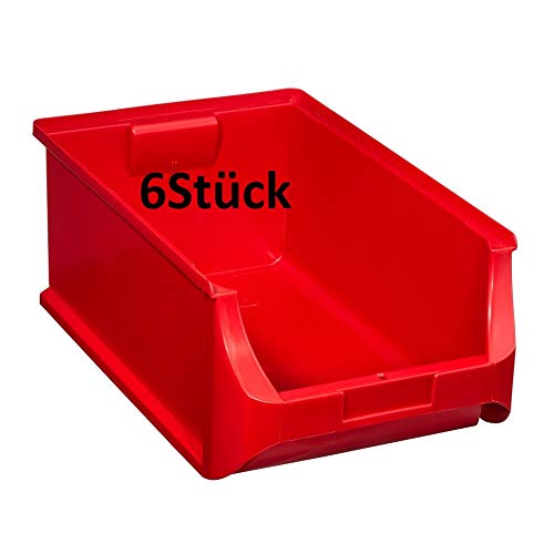 6Stück Allit ProfiPlus Box Stapelbox Sichtbox Gr.5 rot von Allit