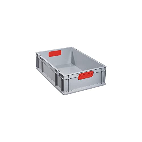 Allit 456745 EuroBox "617" 600 x 400 x 170 mm geschlossene Griffe in grau/rot von Allit