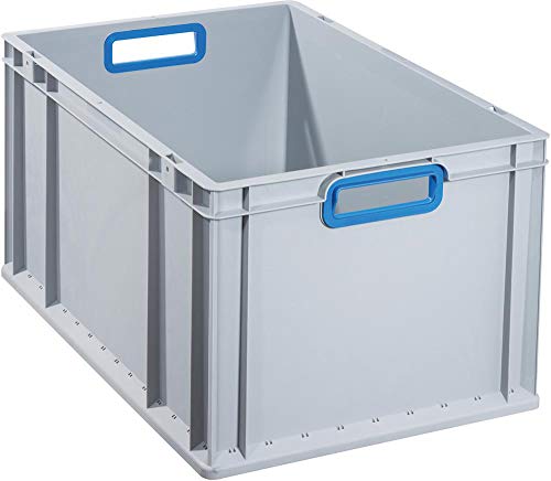 Allit 456775 EuroBox "632" 600 x 400 x 320 mm offene Griffe in grau/blau von Allit