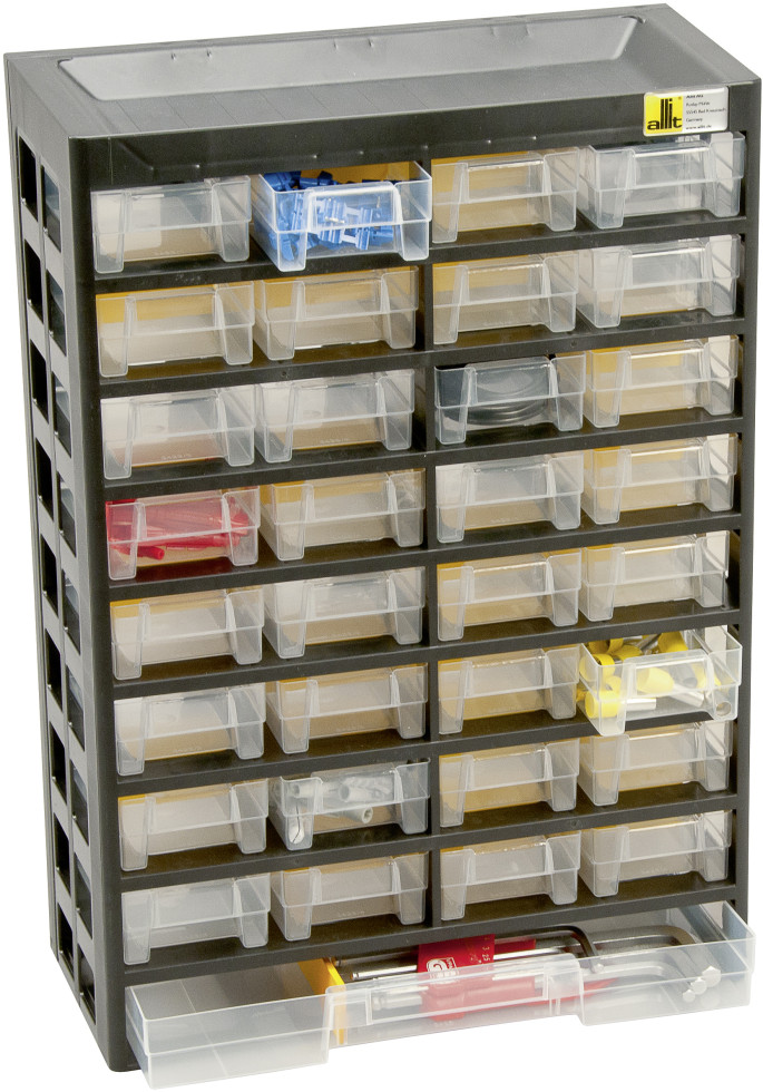 Allit Kleinteilemagazin PP PS VarioPlus Basic 54 33 Schubladen 21 Trenner von Allit