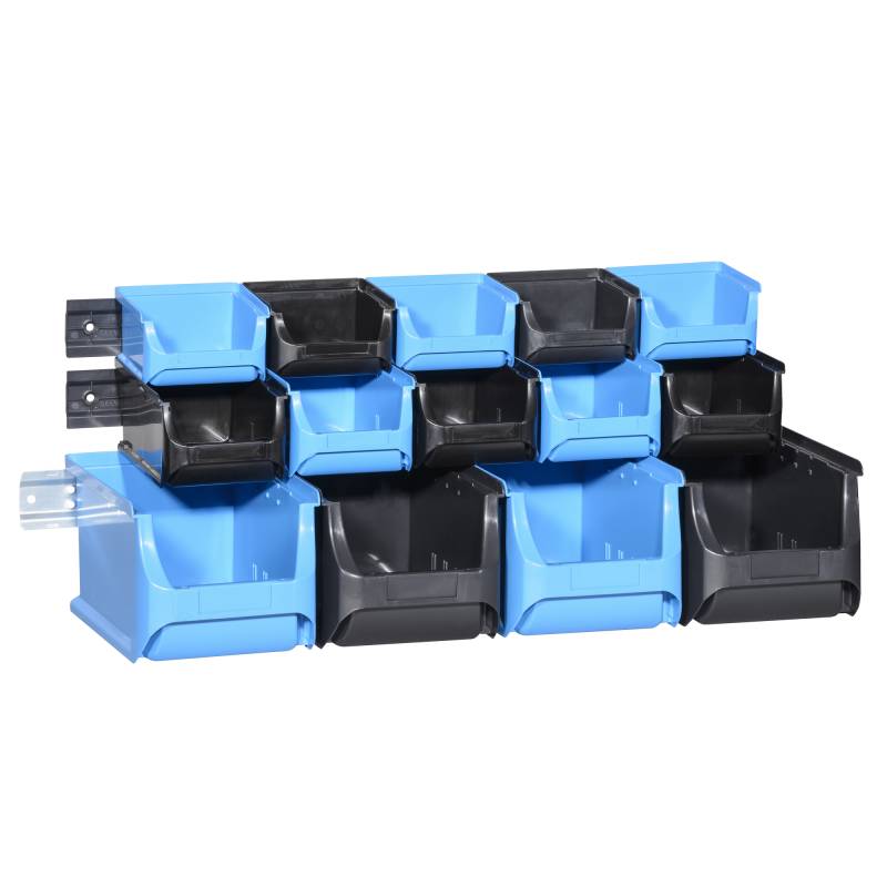 Allit ProfiPlus Sichtboxen 'Set 1+2+3/17' schwarz/blau von Allit