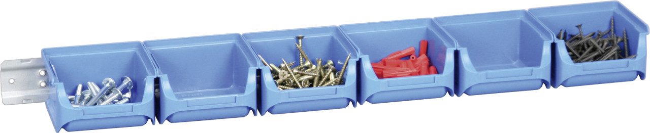 Allit Sichtboxen-Set ProfiPlus Set 1/7 blau mit Metallschiene 2,4 l von Allit