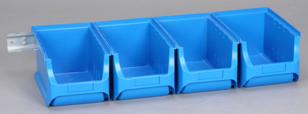 Allit Sichtboxen-Set ProfiPlus Set 3/5 blau mit Metallschiene 12 l von Allit