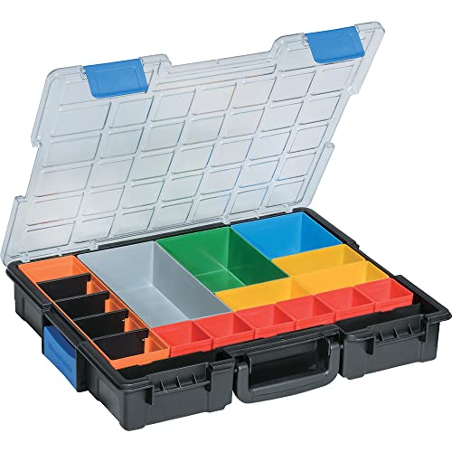 Allit Sortimentkoffer Euro Plus Pro K 44/18 aus Kunststoff Profi-Kleinteilekoffer mit Verbindungsclips, schwarz, 18 Fächer Allit Sortimentkoffer Euro Plus Pro K 44/18 aus Kunststoff Profi-Kleinteilekoffer mit Verbindungsclips, schwarz, 18 Fächer von Allit