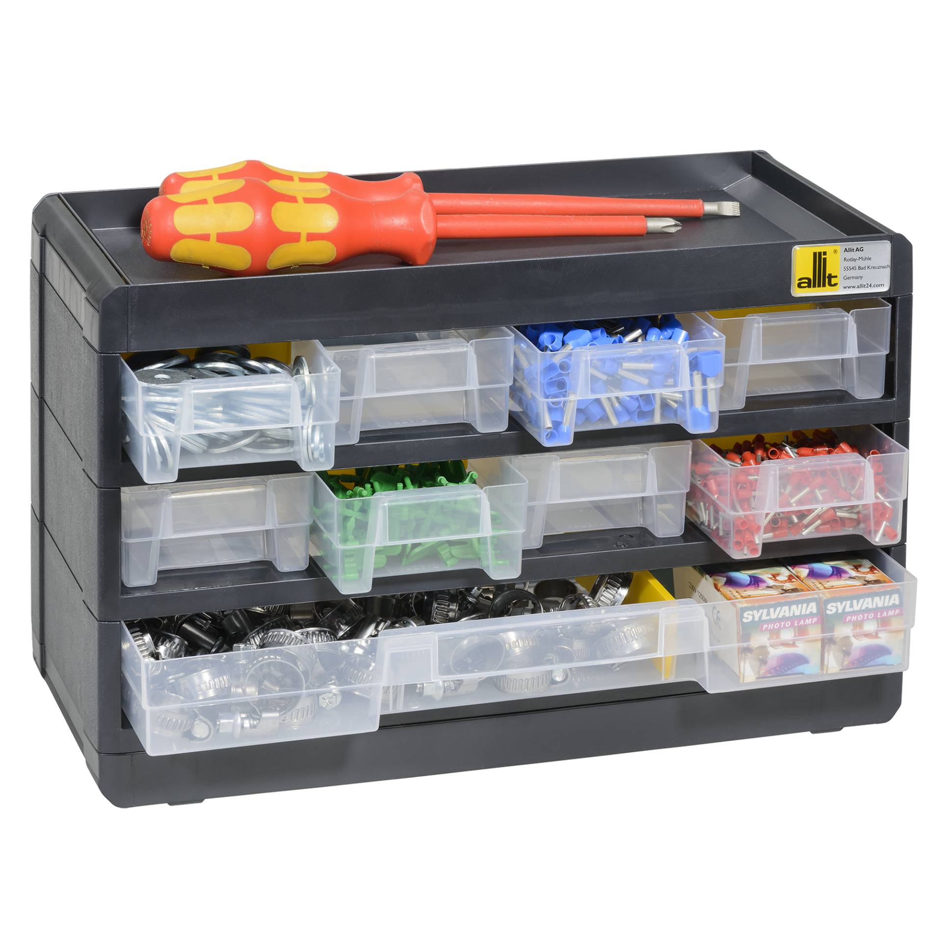 Allit VarioPlus Kleinteilemagazin 'Basic 15' schwarz/gelb 30 x 19 x 13,5 cm Allit VarioPlus Kleinteilemagazin 'Basic 15' schwarz/gelb 30 x 19 x 13,5 cm von Allit