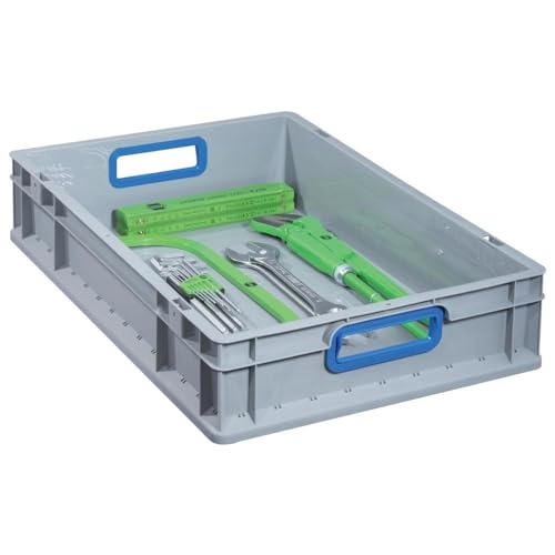 Allit 456770 EuroBox "622" 600 x 400 x 220 mm offene Griffe in grau/blau Allit 456770 EuroBox "622" 600 x 400 x 220 mm offene Griffe in grau/blau von Allit
