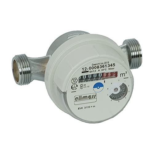 Allmess AP-Wasserzähler Univers. EVK 3/110-V TU6 + m, (kalt bis 30°C), 3/4"AG von Allmess