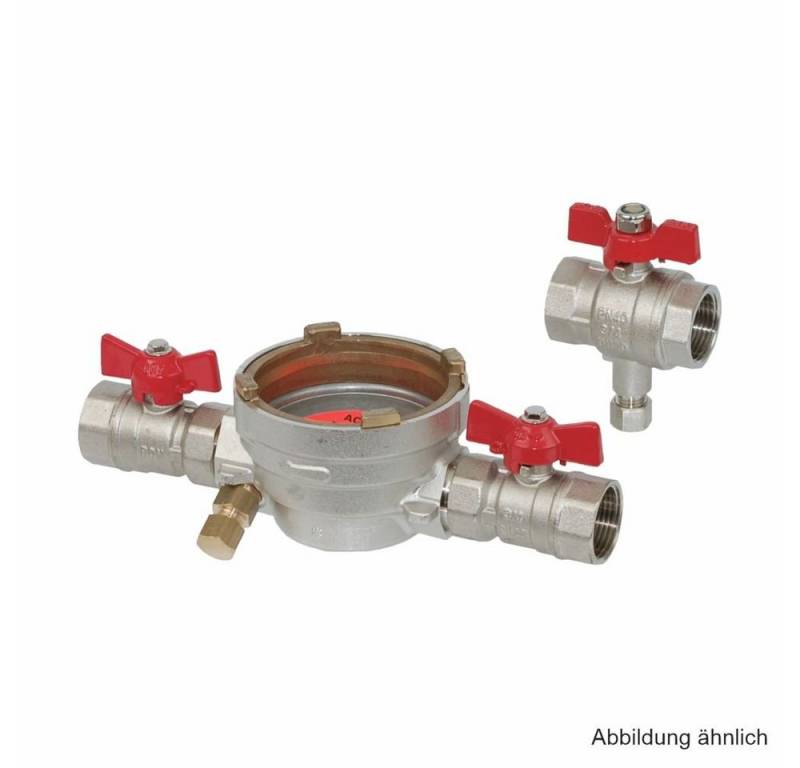 Allmess Warmwasserzähler Allmess Einbausatz EAT 1"-DS6-KH-DN20, 230mm inkl. 2 Kugelhähne von Allmess