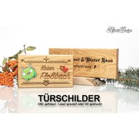 Türschild Haustür Aus Massivem Eichenholz Mit Eigener Gravur Verschiedene Grössen , Geschenkidee Zu Weihnachten, Personalisiertes Holzschild von AllmieDesign