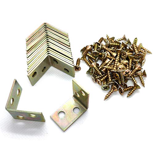 ALLNICE 20 Stücke 25x25x16mm 90 Grad Metall rechtwinklig Halterung Regal Unterstützung mit 80 Stück Schrauben von Allnice