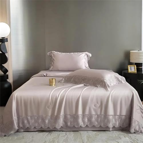 4-teiliges Bettwäsche-Set für Queen-Size-Bett, einfarbig, seidig weich, Tencel, mit atmungsaktivem Bettbezug und Kissenbezügen, Fadenzahl 800 4-teiliges Bettwäsche-Set für Queen-Size-Bett, einfarbig, seidig weich, Tencel, mit atmungsaktivem Bettbezug und Kissenbezügen, Fadenzahl 800 von Alloaone
