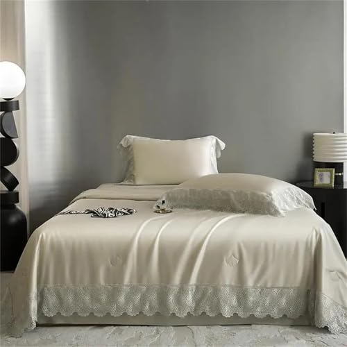 4-teiliges Bettwäsche-Set für Queen-Size-Bett, einfarbig, seidig weich, Tencel, mit atmungsaktivem Bettbezug und Kissenbezügen, Fadenzahl 800 4-teiliges Bettwäsche-Set für Queen-Size-Bett, einfarbig, seidig weich, Tencel, mit atmungsaktivem Bettbezug und Kissenbezügen, Fadenzahl 800 von Alloaone
