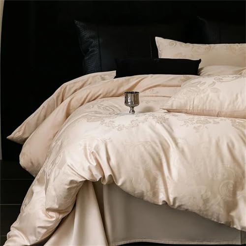 Alloaone 4-teiliges Luxus-Bettwäsche-Set aus langstapeliger Baumwolle für Queen-Size-Betten mit hochdichter Satin-Textur, Fadenzahl 1000, Twillgewebe, massiver Bettbezug und Laken Alloaone 4-teiliges Luxus-Bettwäsche-Set aus langstapeliger Baumwolle für Queen-Size-Betten mit hochdichter Satin-Textur, Fadenzahl 1000, Twillgewebe, massiver Bettbezug und Laken von Alloaone
