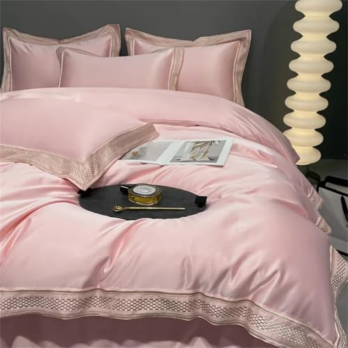 Alloaone Bettwäsche-Set für Queen-Size-Bett, einfarbig, Seiden-Baumwoll-Mischgewebe, luxuriös, 4-teilig, weiche Bettwäsche und Bettwäsche Alloaone Bettwäsche-Set für Queen-Size-Bett, einfarbig, Seiden-Baumwoll-Mischgewebe, luxuriös, 4-teilig, weiche Bettwäsche und Bettwäsche von Alloaone