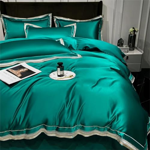 Alloaone Bettwäsche-Set für Queen-Size-Bett, einfarbig, Seiden-Baumwoll-Mischgewebe, luxuriös, 4-teilig, weiche Bettwäsche und Bettwäsche Alloaone Bettwäsche-Set für Queen-Size-Bett, einfarbig, Seiden-Baumwoll-Mischgewebe, luxuriös, 4-teilig, weiche Bettwäsche und Bettwäsche von Alloaone
