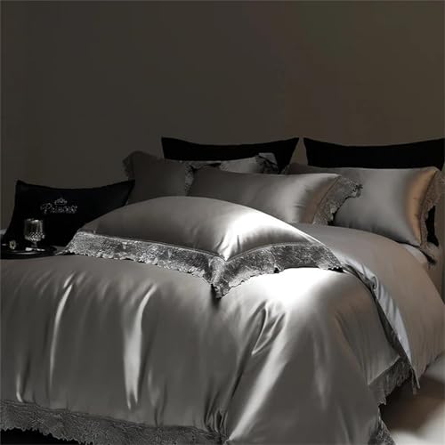 Alloaone Bettwäsche-Set für Queen-Size-Bett, elegantes Bettwäsche-Set mit Spitzenrand, glatt, seidig und weich, Lyocell-Baumwolle, 4-teilig, Fadenzahl 1000, champagnerfarben und goldfarben Alloaone Bettwäsche-Set für Queen-Size-Bett, elegantes Bettwäsche-Set mit Spitzenrand, glatt, seidig und weich, Lyocell-Baumwolle, 4-teilig, Fadenzahl 1000, champagnerfarben und goldfarben von Alloaone