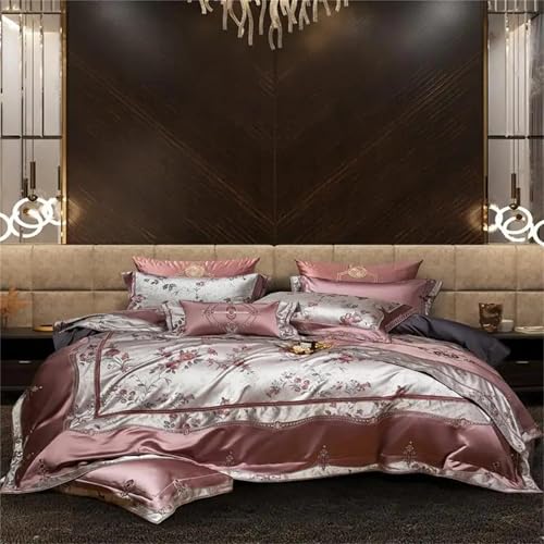 Alloaone Luxuriöses Bettwäsche-Set für Queen-Size-Bett, 4-teilig, schicke Rosenblüten, strukturierte Satin-Baumwolle, Fadenzahl 800, Bettbezug und Tagesdecke Alloaone Luxuriöses Bettwäsche-Set für Queen-Size-Bett, 4-teilig, schicke Rosenblüten, strukturierte Satin-Baumwolle, Fadenzahl 800, Bettbezug und Tagesdecke von Alloaone