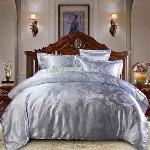 Alloaone Luxuriöses Hochzeits-Bettwäsche-Set, Fadenzahl 1200, Satin, bestickt, 4-teilig, Reisweiß Alloaone Luxuriöses Hochzeits-Bettwäsche-Set, Fadenzahl 1200, Satin, bestickt, 4-teilig, Reisweiß von Alloaone