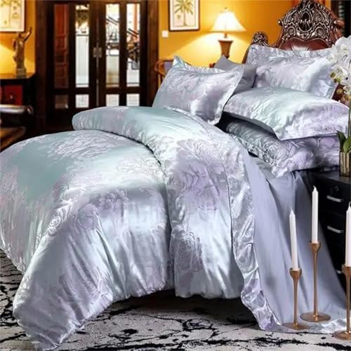 Alloaone Luxuriöses Hochzeits-Bettwäsche-Set, Fadenzahl 1200, Satin, bestickt, 4-teilig, Reisweiß Alloaone Luxuriöses Hochzeits-Bettwäsche-Set, Fadenzahl 1200, Satin, bestickt, 4-teilig, Reisweiß von Alloaone