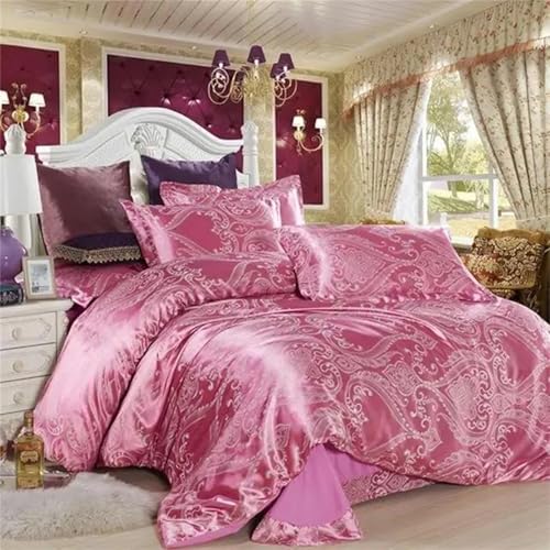 Alloaone Queen King Size Luxus Hochzeits-Bettwäsche-Set, Fadenzahl 1200, Satin, bestickt, 4-teilig, in Reisweiß von Alloaone