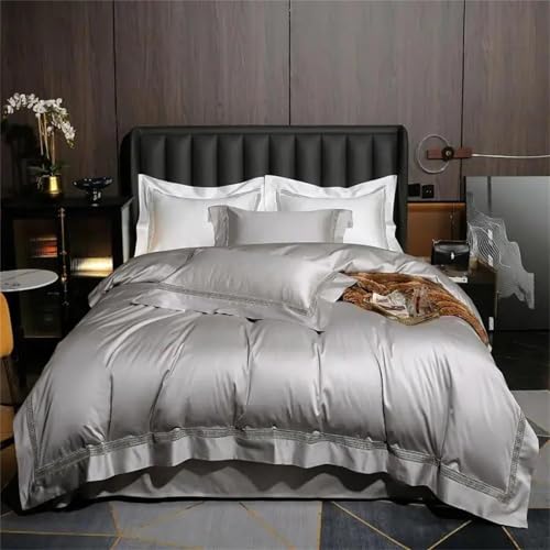 Alloaone Queen-Size-King-Size-Bettwäsche, 1000 Fadenzahl, Baumwolle, 4-teilig, hypoallergen, weich, elegant, Hotelqualität, Twillgewebe, Bettbezug und Kissenbezüge Alloaone Queen-Size-King-Size-Bettwäsche, 1000 Fadenzahl, Baumwolle, 4-teilig, hypoallergen, weich, elegant, Hotelqualität, Twillgewebe, Bettbezug und Kissenbezüge von Alloaone